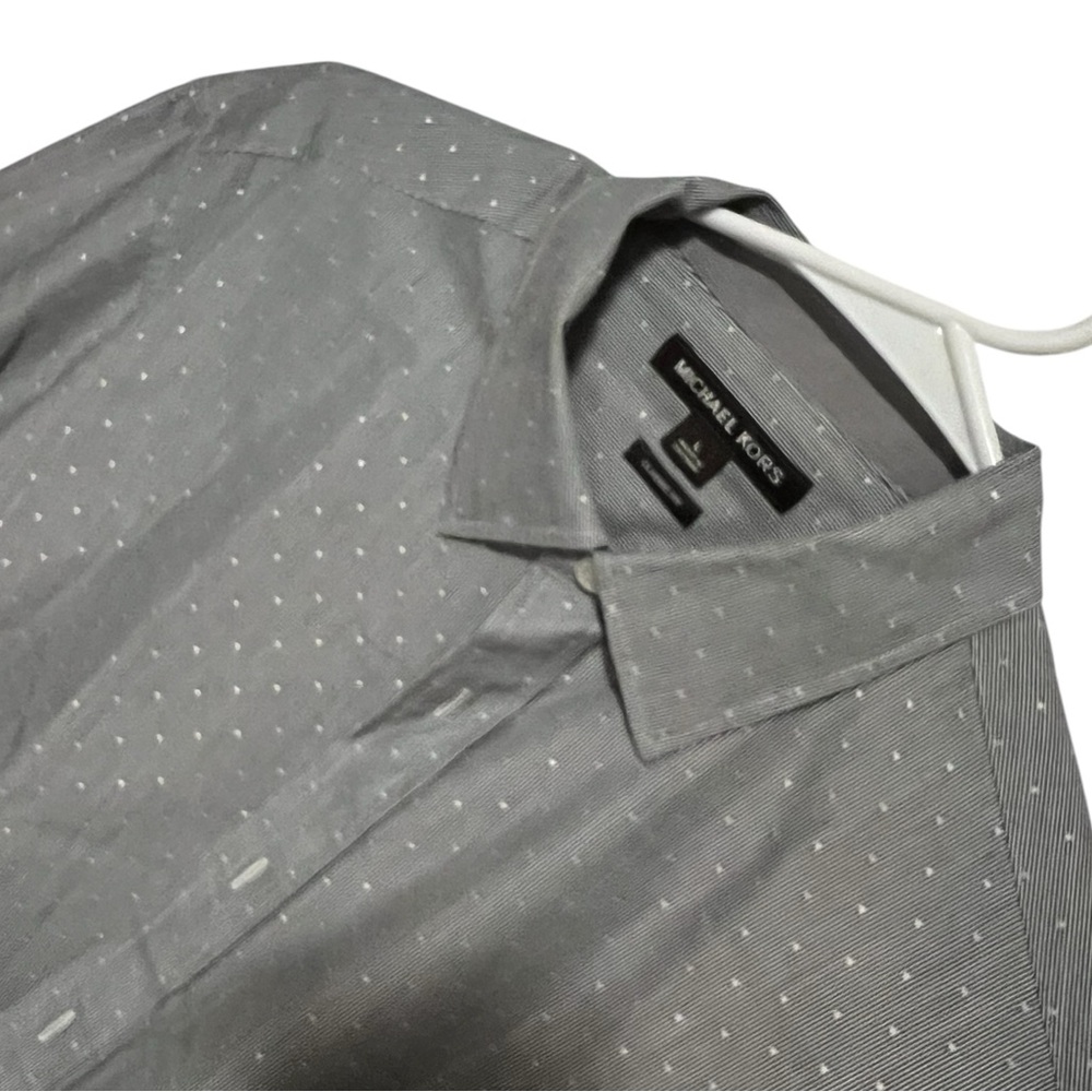 Michael Kors, gray & white classic fit button down shirt NWOT. Same day shipping